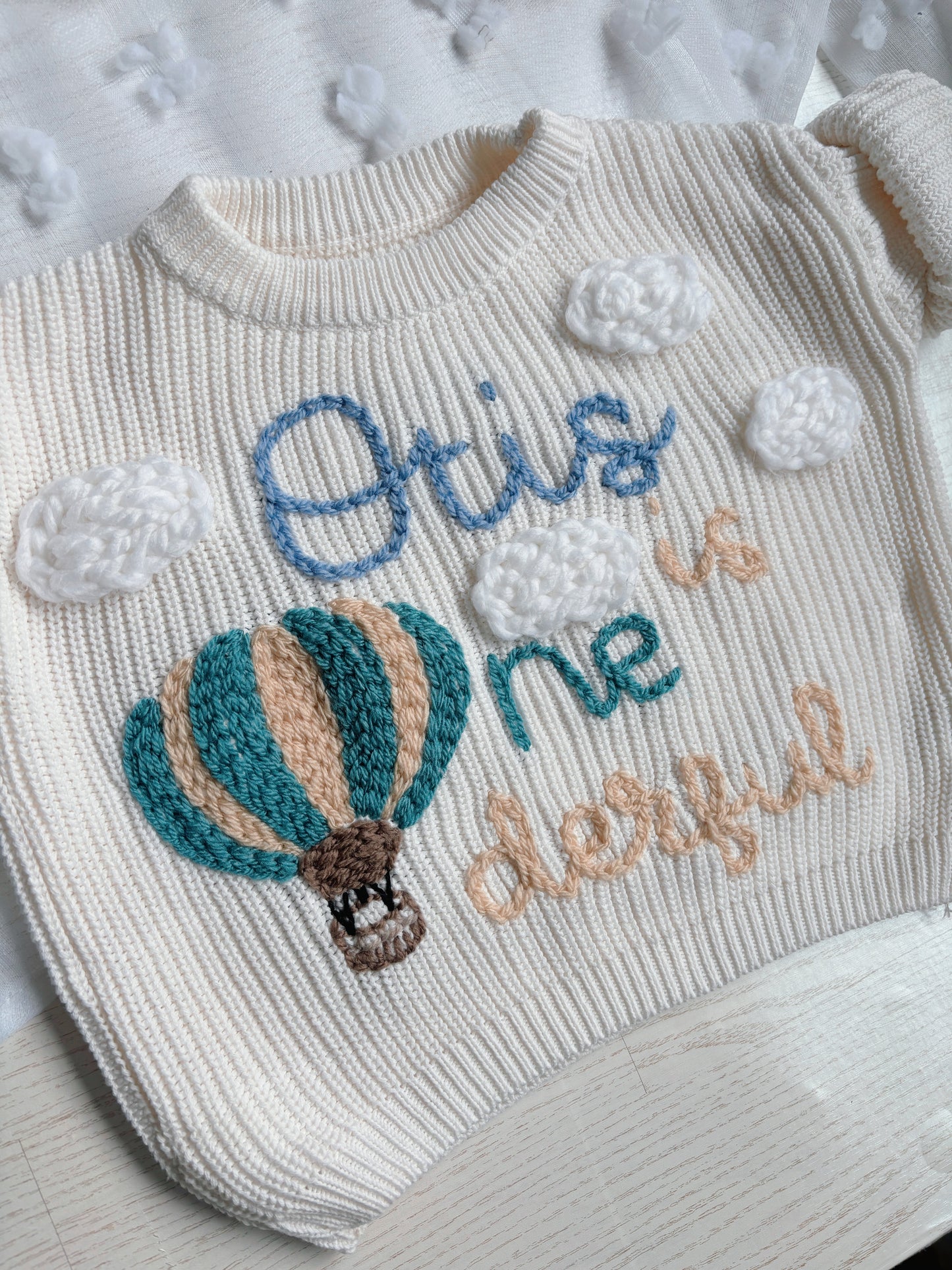 Personalised Hot Air Balloon (Onederful) Name Jumper